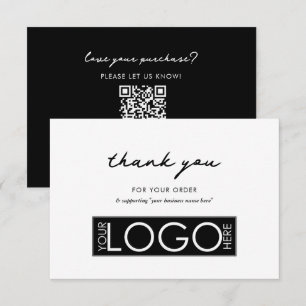 Personalised Business Thank You Logo Black White Card