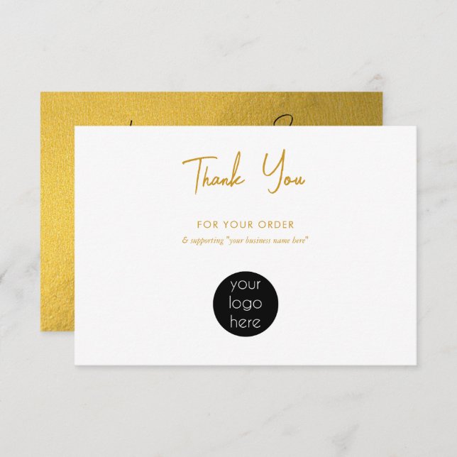 Personalised Business Thank You Logo Gold (Front/Back)