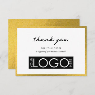 Personalised Business Thank You Logo Luxury Gold