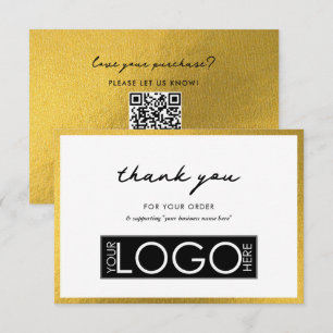Personalised Business Thank You Logo Luxury Gold Card