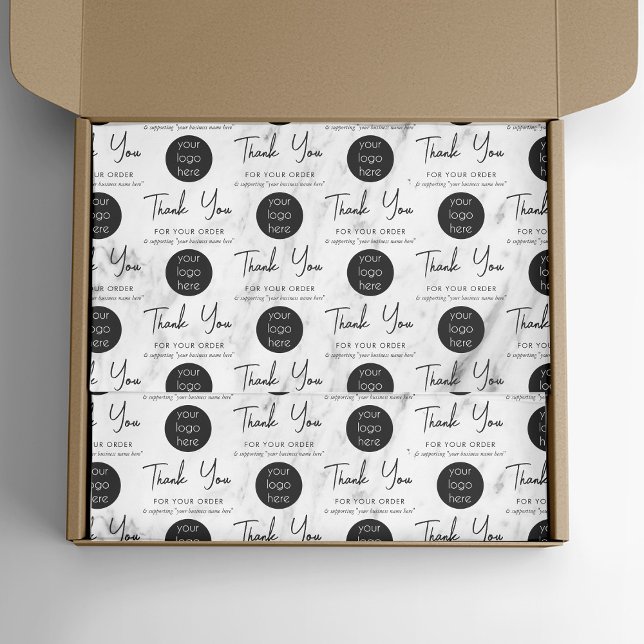 Personalised Business Thank You Logo Marble Tissue Paper (Creator Uploaded)