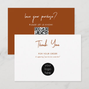 Personalised Business Thank You Logo Terracotta Card