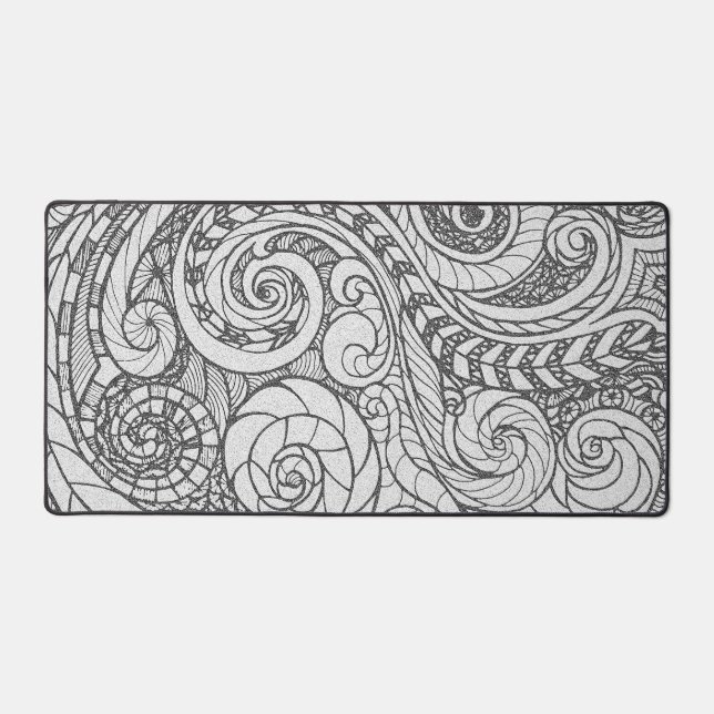 Personalised Busy Art Doodle Design Desk Mat (Front)
