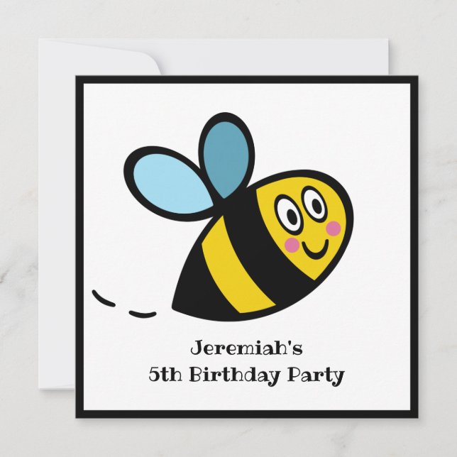 Personalised Busy Bumblebee Invitation (Front)