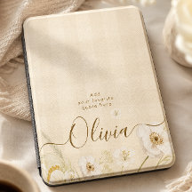 Personalised Butter yellow wildflowers gingham