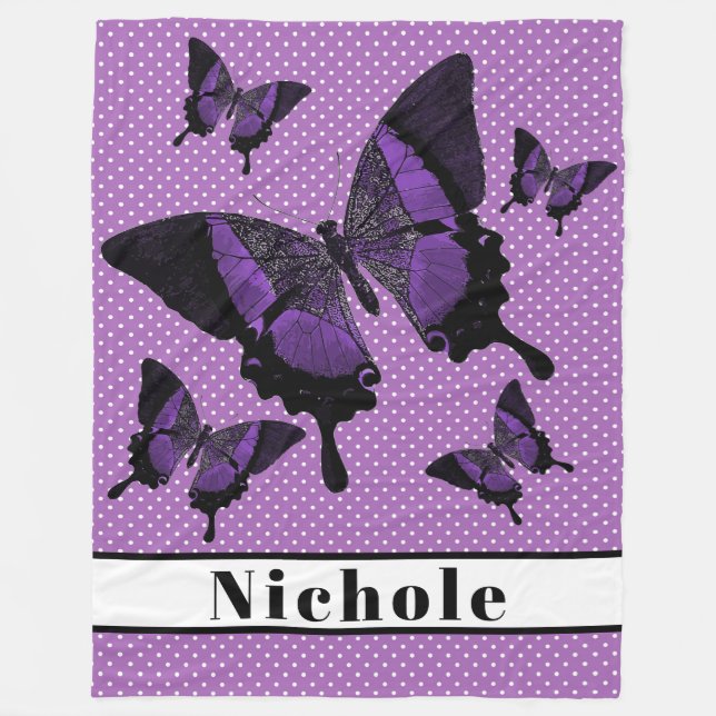 Personalised Butterflies Fleece Blanket (Front)
