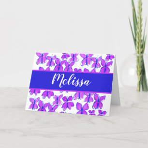 Personalised Butterflies Folded Thank You Card
