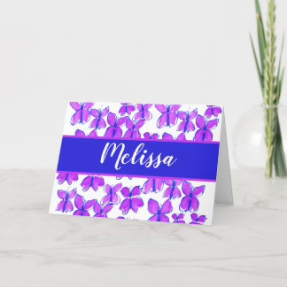 Personalised Butterflies Folded Thank You Card