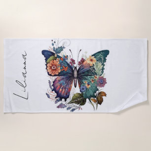 Personalised Butterfly Beach Towel