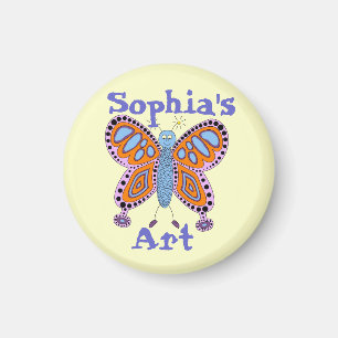 Personalised Butterfly Child's Artwork Magnet