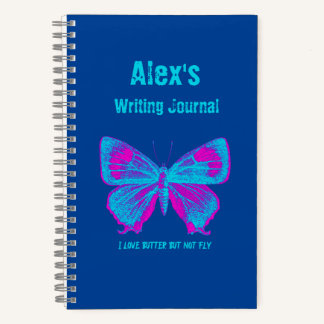 Personalised Butterfly, Colourful Butterfly Journa Notebook