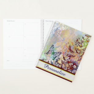 Personalised Butterfly, dragonfly and flowers Planner