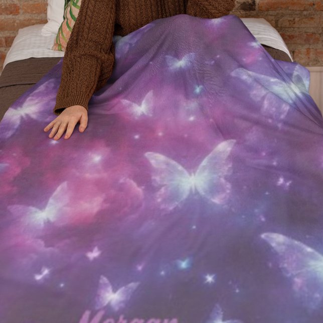 Personalised Butterfly Fantasy Art Fleece Blanket (Creator Uploaded)
