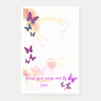 Personalised butterfly feminine post it  post-it notes