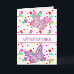 Personalised Butterfly Girl's Happy Birthday   Card<br><div class="desc">Personalised pretty purple and pink butterfly girl's Happy Birthday card.</div>