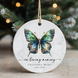 Personalised Butterfly In Loving Memory Keepsake Ceramic Ornament