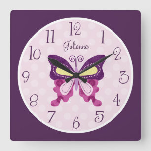 Personalised Butterfly Lane Nursery Clock