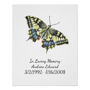 Personalised Butterfly Memorial  Poster