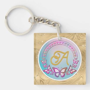 Personalised butterfly Monogram Key Ring