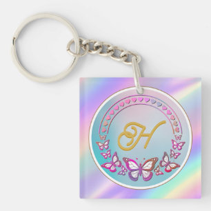 Personalised butterfly Monogram Key Ring