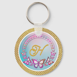 Personalised butterfly Monogram Key Ring