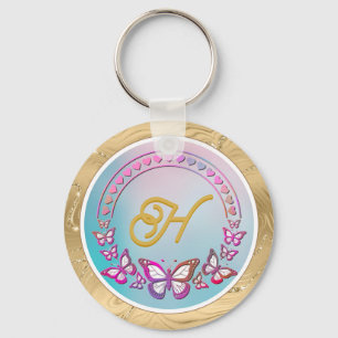 Personalised butterfly Monogram Key Ring