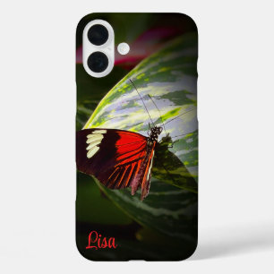 Personalised Butterfly on a Leaf Apple iPhone Case