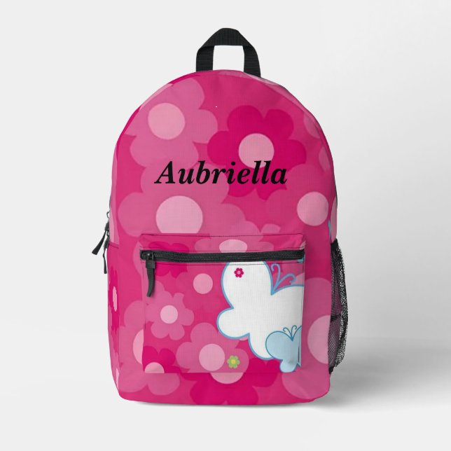 Personalised Butterfly  Printed Backpack (Front)