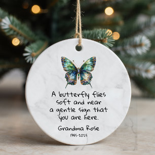 Personalised Butterfly Saying Memorial Ceramic Ornament