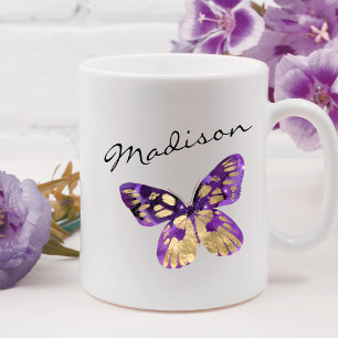 Personalised Butterfly Script Custom Name  Coffee Mug