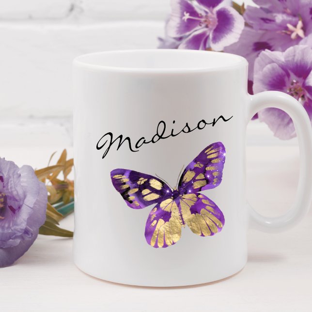 Personalised Butterfly Script Custom Name  Coffee Mug (Creator Uploaded)