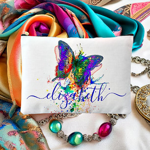 Personalised butterfly splatter accessory pouch