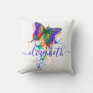 Personalised butterfly splatter   cushion