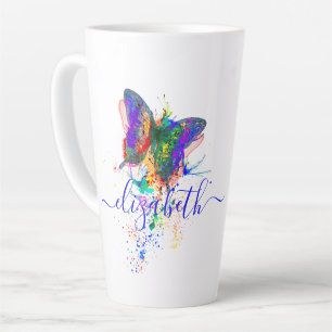 Personalised butterfly splatter   latte mug
