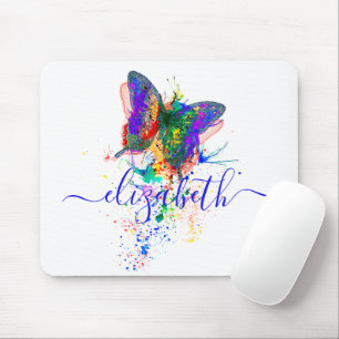 Personalised butterfly splatter mouse pad