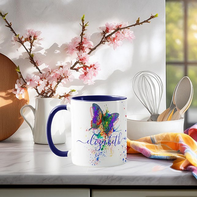 Personalised butterfly splatter Mug (Creator Uploaded)