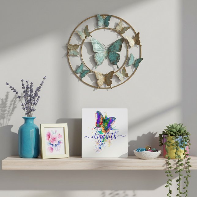 Personalised butterfly splatter    plaque (Creator Uploaded)