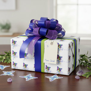 Personalised butterfly splatter   wrapping paper