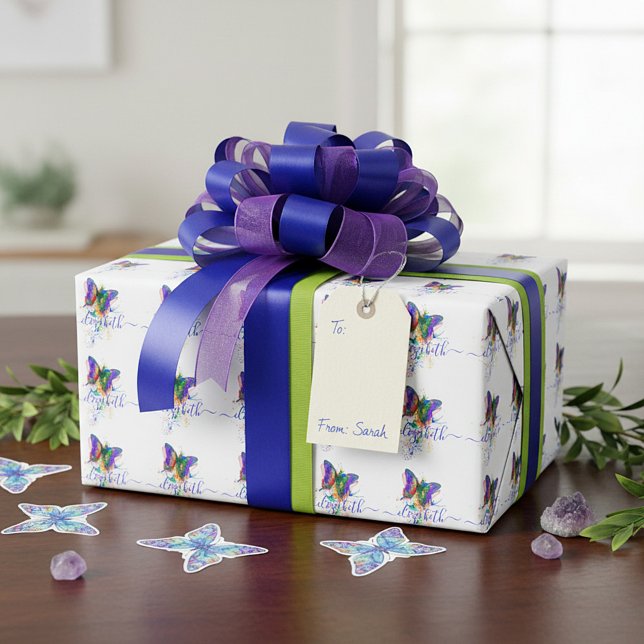 Personalised butterfly splatter   wrapping paper (Creator Uploaded)