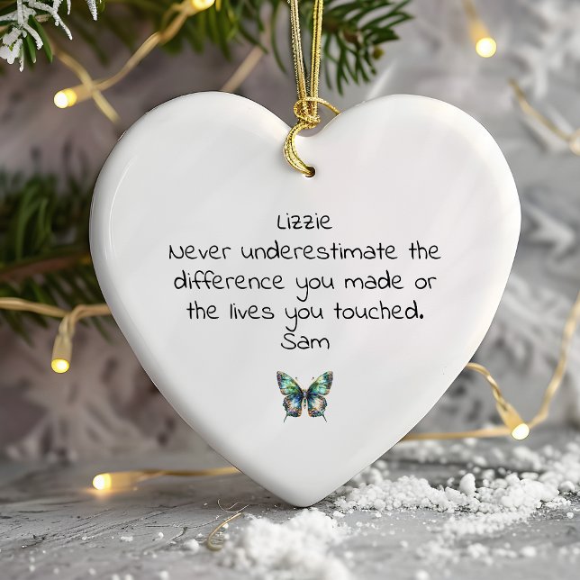 Personalised Butterfly Thank You Ceramic Ornament (Creator Uploaded)