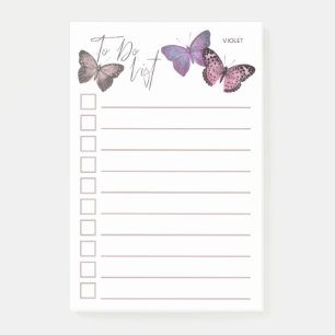 Personalised Butterfly To Do List Post-it Notes