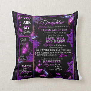 Personalised Butterfly To My Daughter Blanket Cushion