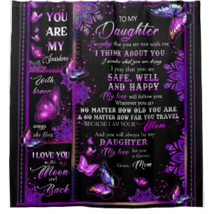 Personalised Butterfly To My Daughter Blanket Shower Curtain