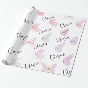 Personalised Butterfly Wrapping Paper. Paper