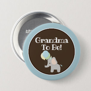 Personalised Button, Baby Shower Elephant 7.5 Cm Round Badge