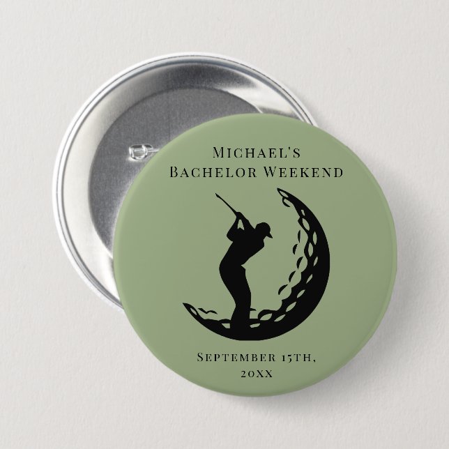 Personalised Button | Bachelor Golf Weekend (Front & Back)