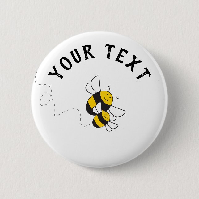 Personalised button for bumblebee baby shower (Front)