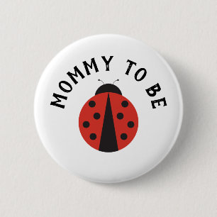 Personalised button for ladybug baby shower