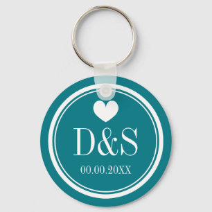 Personalised button keychains for newlywed couples