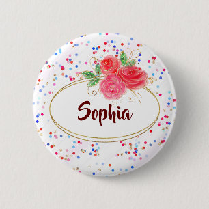 Personalised Buttons, custom Buttons, name 6 Cm Round Badge